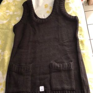 Ladies brown or dark blue sweater vest-vintage